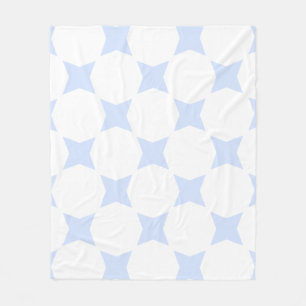 Wit & babyblauw pastelkleurig sterrenpatroon ontwe fleece deken
