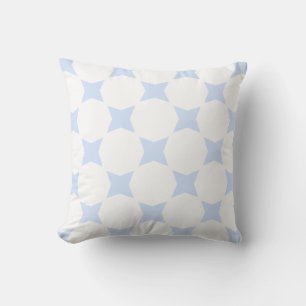 Wit & babyblauw pastelkleurig sterrenpatroon ontwe kussen