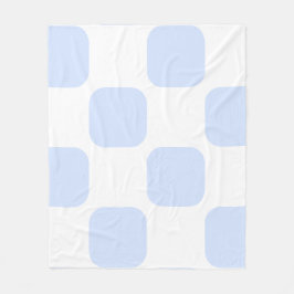 Wit & babyblauw pastelkleurig vierkant patroonontw fleece deken