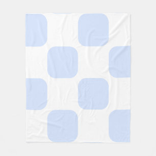 Wit & babyblauw pastelkleurig vierkant patroonontw fleece deken