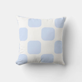 Wit & babyblauw pastelkleurig vierkant patroonontw kussen
