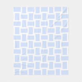 Wit & babyblauw pastelkleurig weefontwerp fleece deken