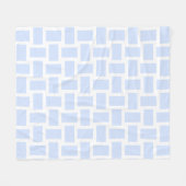 Wit & babyblauw pastelkleurig weefontwerp fleece deken (Voorkant (Horizontaal))