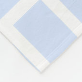 Wit & babyblauw pastelkleurig weefontwerp fleece deken (Hoek)