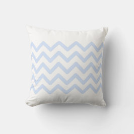 Wit & babyblauw pastelkleurig zigzagpatroonontwerp kussen