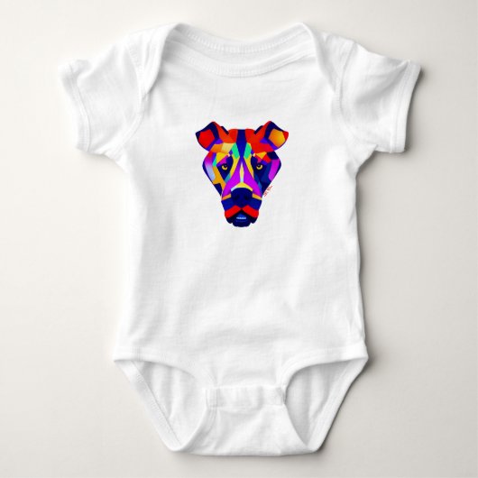 Wit babybody van Alexander's Dog Romper (Voorkant)