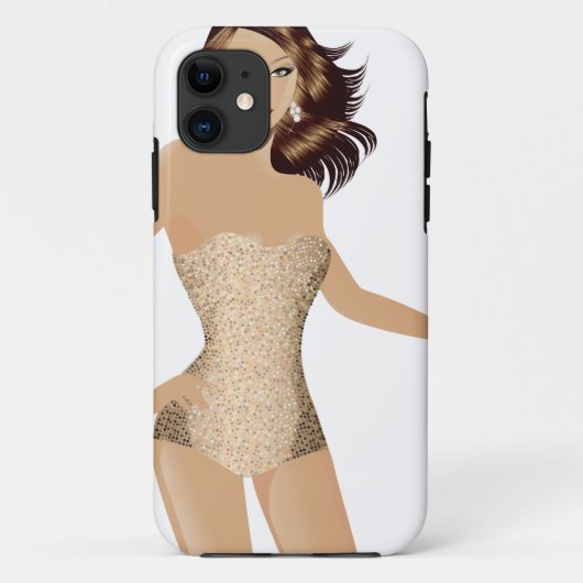 Wit badpak meisje iPhone 5 Barely There™ Case-Mate iPhone Case (Achterkant)
