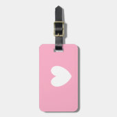 Wit Bagagelabel met lederen riem (Voorkant verticaal)