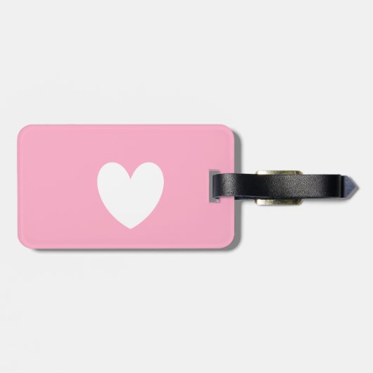 Wit Bagagelabel met lederen riem (Achterkant horizontaal)