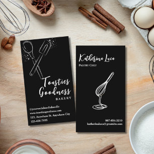 Wit Bakken Utensil Black Bakery Visitekaartje