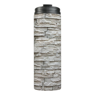 Wit baksteenmuur patroon textuur thermosbeker