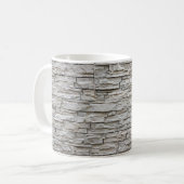 Wit baksteenwandpatroon textuur koffiemok (Voorkant links)