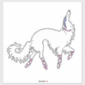 Wit Ballet Borzoi Die Cut Vinyl Sticker (Vel)