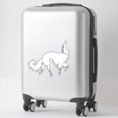 Wit Ballet Borzoi Die Cut Vinyl Sticker (Koffer)