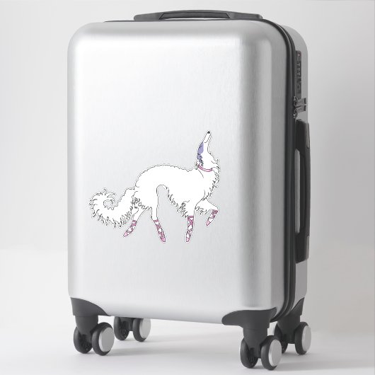 Wit Ballet Borzoi Die Cut Vinyl Sticker (Koffer)
