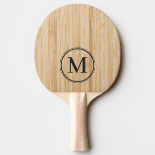 Wit Bamboe Monogram Tafeltennisbatje