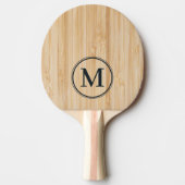 Wit Bamboe Monogram Tafeltennisbatje (Voorkant)