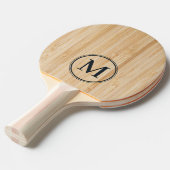 Wit Bamboe Monogram Tafeltennisbatje (Voorkant Gekanteld)