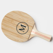 Wit Bamboe Monogram Tafeltennisbatje (Zijkant)