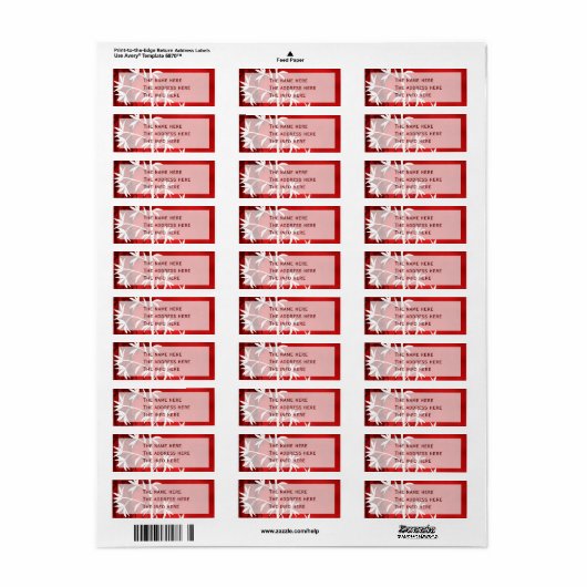 Wit bamboe rood etiket (Full Sheet)