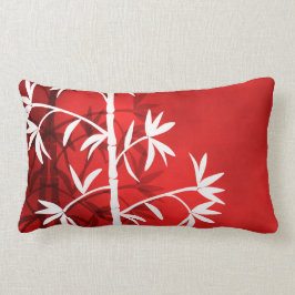 Wit bamboe rood kussen
