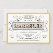 Wit   Barbeque Cookout Invitation Kaart (Voorkant)