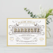 Wit   Barbeque Cookout Invitation Kaart (Staand voorkant)