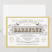 Wit   Barbeque Cookout Invitation Kaart (Voorkant / Achterkant)