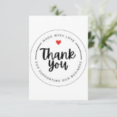 Wit Bedankkaart (Staand voorkant)