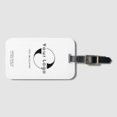 Wit Bedrijf logo Zakelijk merk Lederen band Bagagelabel (Voorkant (horizontaal))