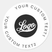Wit Bedrijf logo Zakelijk Merk op maat Ronde Sticker (Voorkant)