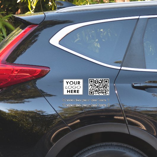 Wit bedrijfslogo bedrijf eenvoudig QR-code tekst Sticker (Auto Zijkant)