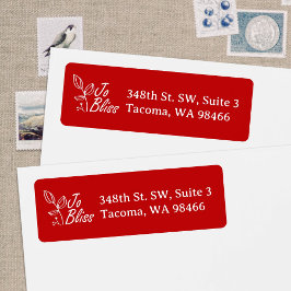 Wit bedrijfslogo, rode kerst retouradres etiket