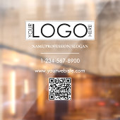 Wit bedrijfslogo winkelpui QR-code contactgegevens Raamsticker (Vel 2)