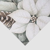 Wit Bedrukt Decoupage Papier Met Winterbloemen (Detail)
