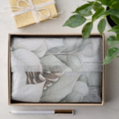 Wit Bedrukt Decoupage Papier Met Winterbloemen (Geschenk)
