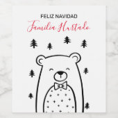 Wit Beer in Bos Vakantie Wijn Etiket (Enkel label)