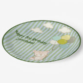 Wit Beer met Balloons Groene Rustische Typografie Papieren Bordje (Gekanteld)