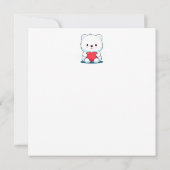 Wit beer met een hart, gepersonaliseerd kaart (Achterkant)