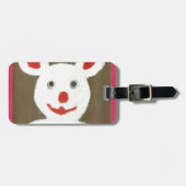 Wit Beer met rode neus, mond en oren (Santa) Bagagelabel (Voorkant horizontaal)