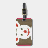 Wit Beer met rode neus, mond en oren (Santa) Bagagelabel (Voorkant verticaal)