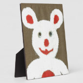 Wit Beer met rode neus, mond en oren (Santa) Fotoplaat (Zijkant)