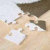 Wit Beer met rode neus, mond en oren (Santa) Legpuzzel (Zijkant)