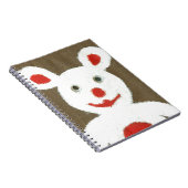 Wit Beer met rode neus, mond en oren (Santa) Notitieboek (Rechterzijde)