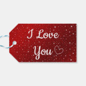 Wit Beer & Rood Ik hou van je Gepersonaliseerde na Cadeaulabel (Achterkant Horizontaal)
