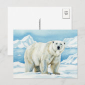 Wit Beer Waterverf Briefkaart (Voorkant / Achterkant)