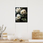 Wit Begonia Flowers Art Print Poster (Keuken)