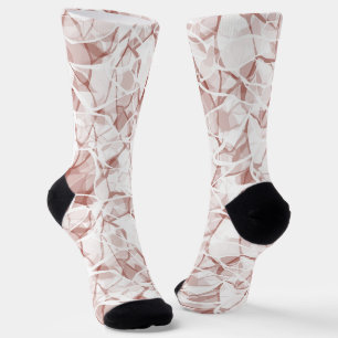 Wit beige abstract modieus modern patroon sokken