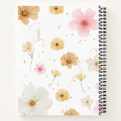 Wit & Beige Bloemen Waterverf Spiraal Notitieboek (Achterkant)
