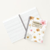 Wit & Beige Bloemen Waterverf Spiraal Notitieboek (Binnen)